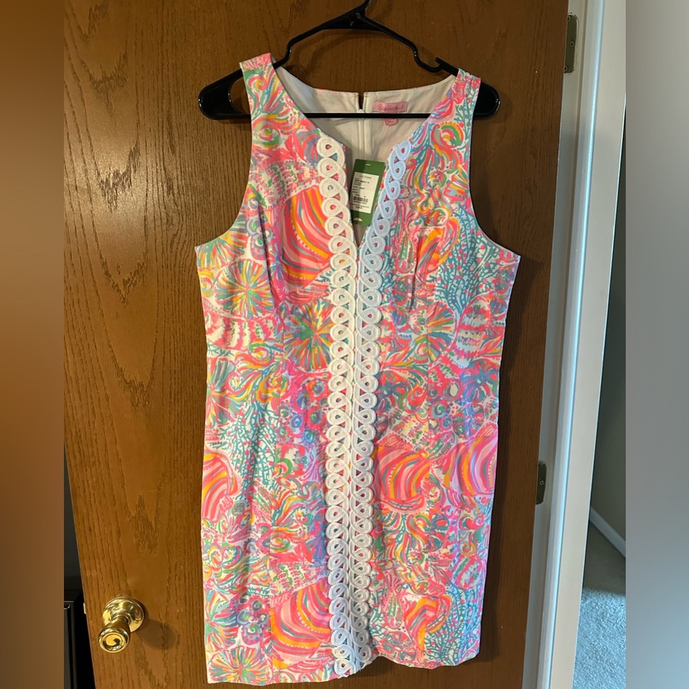 Lilly Pulitzer Ryder Shift Dress in Multi Swish Fish Size 14 NWT